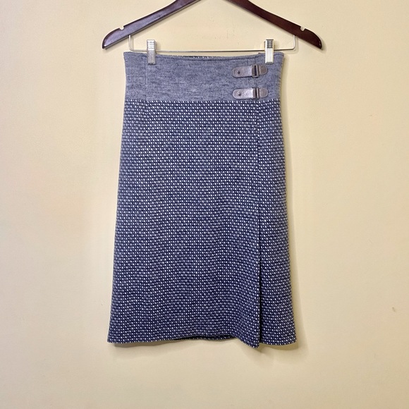 Riani Couture 100% Wool Designer Pencil Skirt Grey Patterned Size 4 - Picture 1 of 10